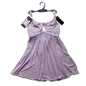 Rachel Roy Lavender Lace and Mesh Lingerie Bustier G-String Set Medium NWT